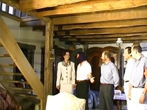 Hottie in stockings enjoys an anal bukkake gangbang